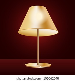 illustration of realistic lampshade in dark red background.