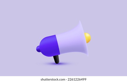 illustration realistic modern loud speaker megaphone symbol icon 3d creative isolated on background.Realistic vector illustration.