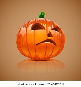 illustration of realistic pumpkin with shadow and reflect