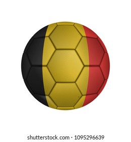 illustration of realistic soccer ball painted in the national flag of Belgium for mobile concept and web apps. Illustration of national soccer ball can be used for web and mobile on white background