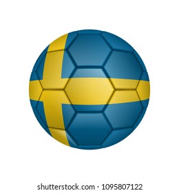 illustration of realistic soccer ball painted in the national flag of Sweden for mobile concept and web apps. Illustration of national soccer ball can be used for web and mobile on white background