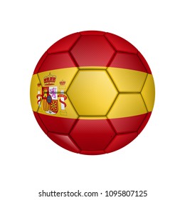 illustration of realistic soccer ball painted in the national flag of Spain for mobile concept and web apps. Illustration of national soccer ball can be used for web and mobile on white background