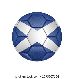 illustration of realistic soccer ball painted in the national flag of Scotland for mobile concept and web apps. Illustration of national soccer ball can be used for web and mobile on white background