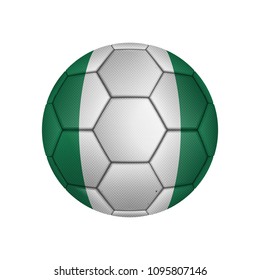 illustration of realistic soccer ball painted in the national flag of Nigeria for mobile concept and web apps. Illustration of national soccer ball can be used for web and mobile on white background