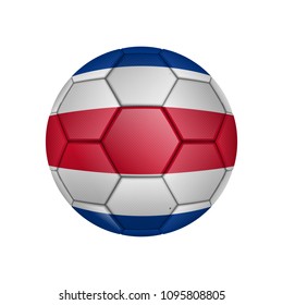 illustration of realistic soccer ball painted in the national flag of Costa-Rico for mobile concept and web apps. Illustration of national soccer ball can used for web and mobile on white background