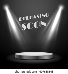 illustration of Realistic Spot Light Effect Releasing Soon Poster