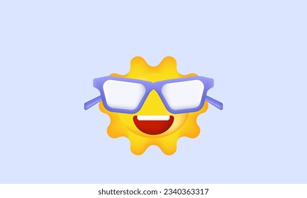 illustration realistic sun sunglasses vector icon 3d  symbols isolated on background.3d design cartoon style. 