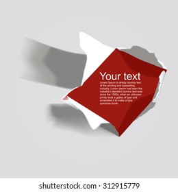 illustration of realistic torn paper with space for text