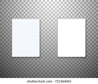 Illustration of Realistic Vector Blank TextBook Icon. Vector Notepad Template