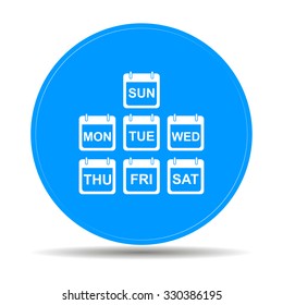 Illustration of Realistic Vector Calendar Icon made in Trendy Flat Style. Set of Every Day of a Week Calendar Icons.