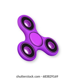 Illustration of Realistic Vector Fidget Spinner Icon. Vector EPS10 Hipster Toy for Relaxation Hand Spinner Isolated on White Background
