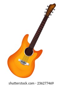 Illustration of a realistic vector guitar isolated on white background