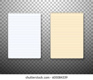 Illustration of Realistic Vector Paper Notepad Notebook Set. Office Equipment, School Supply Template