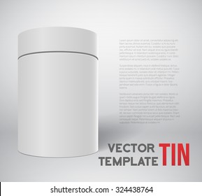 Illustration of Realistic Vector White Tin Can Template Isolated on White Background