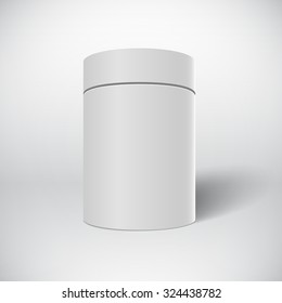 Illustration of Realistic Vector White Tin Can Template Isolated on White Background