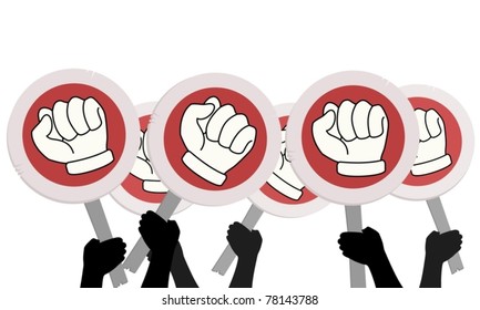 Illustration of a rebel demonstration