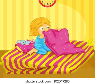 Illustration of recently woken girl