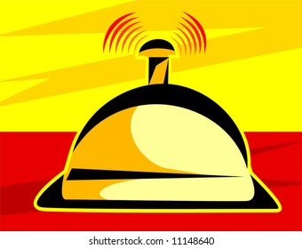 Illustration of a reception service bell	