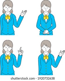 Ilustración de un recepcionista con traje