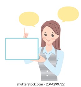 Illustration of a receptionist in a suit