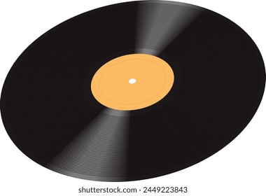 Illustration of a record with a yellow label
