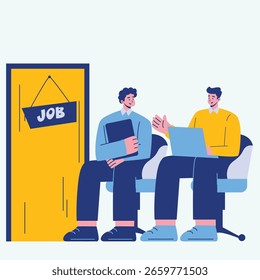 Ilustração de uma Entrevista de Cargo de Recrutamento
