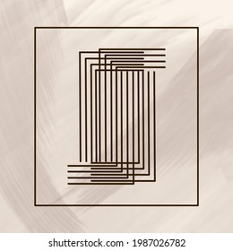 Bildrechteck minimalistisch bedruckbare Wand Kunst geometrische abstrakte Print Böhmische Kunst, Vektorgrafik