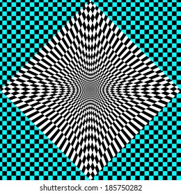 Illustration of rectangle tile psycho illusion pattern