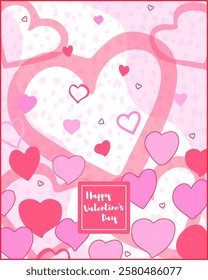 Illustration of a rectangular background featuring various St Valentine's Day thematic elements and a text placeholder. Ideal for greeting cards, banner designs, and online advertisements. Hand-drawn