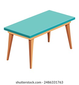 Ilustración de mesa de comedor rectangular aislada