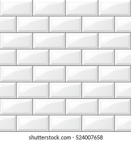 Illustration of rectangular horizontal white tiles background