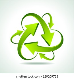 illustration of recycle arrow on isolated background