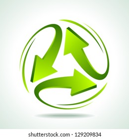illustration of recycle arrow on isolated background