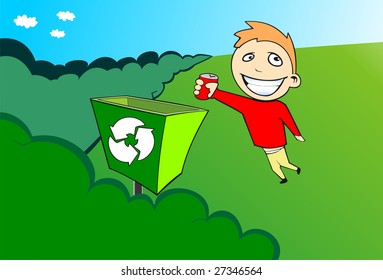 Illustration of recycle bin