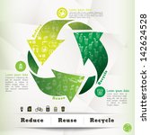 Illustration of Recycle Symbol and Eco Icons with Reduce Reuse Recycle Concept