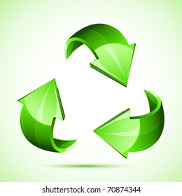 illustration of recycle symbol on isolated white background