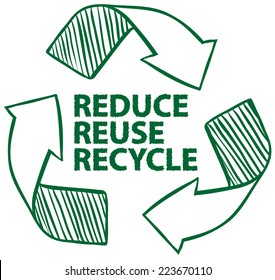 Illustration of recycling sign