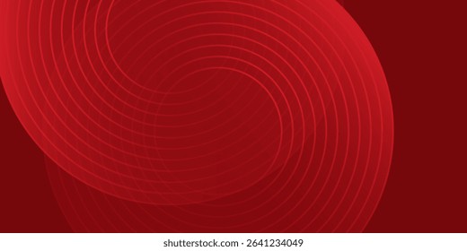 Illustration red abstract circle background with dynamic shapes composition abstract