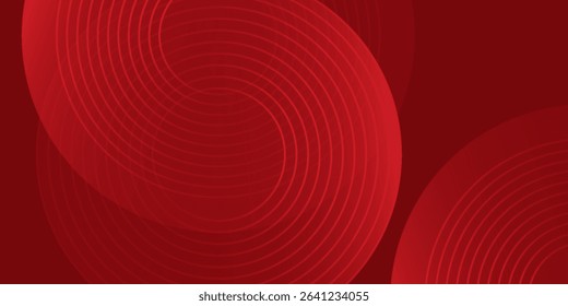 Illustration red abstract circle background with dynamic shapes composition abstract modern simple art