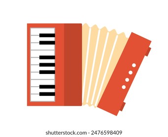 Illustration of a red accordion