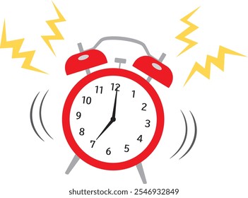 Ilustração de um despertador vermelho