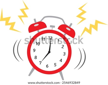 Illustration of a red alarm clock