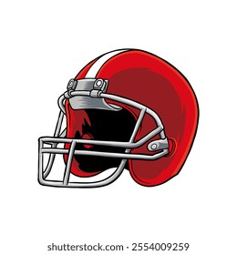 illustration of a red American football helmet