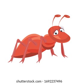 Illustration Red Ant Cartoon On White Stock Vector (Royalty Free ...