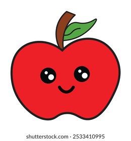 La ilustración de una manzana roja