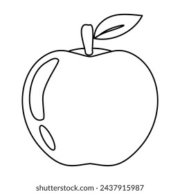 Illustration of a red apple, fresh apple