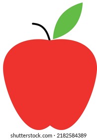 Illustration Red Apple Leave Education Stock Vector (Royalty Free ...