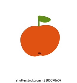 Ilustración de una manzana roja sobre un fondo blanco