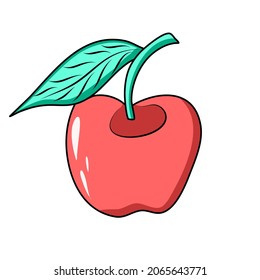 Illustration of red apple perfect for icon, logo, element, symbol and ect.