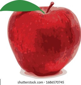 Ilustración de manzanas rojas con hoja verde